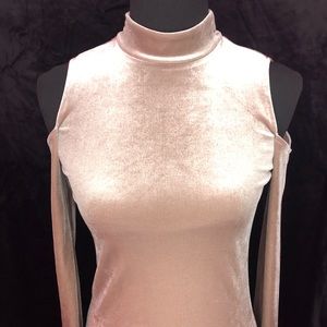 Gold cold shoulder shirt
